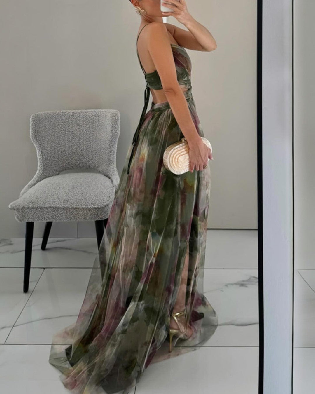 Delacroix - Robe Maxi Florale Élégante