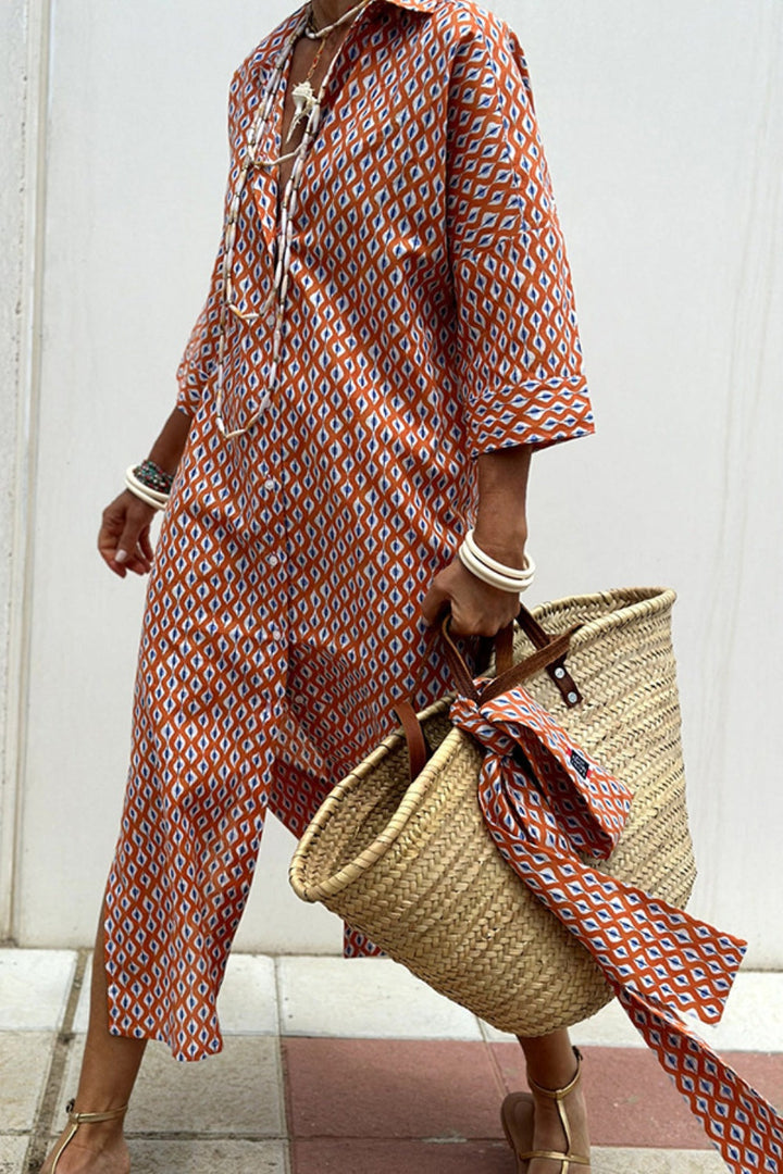 Anne - Élégante robe chemise à carreaux