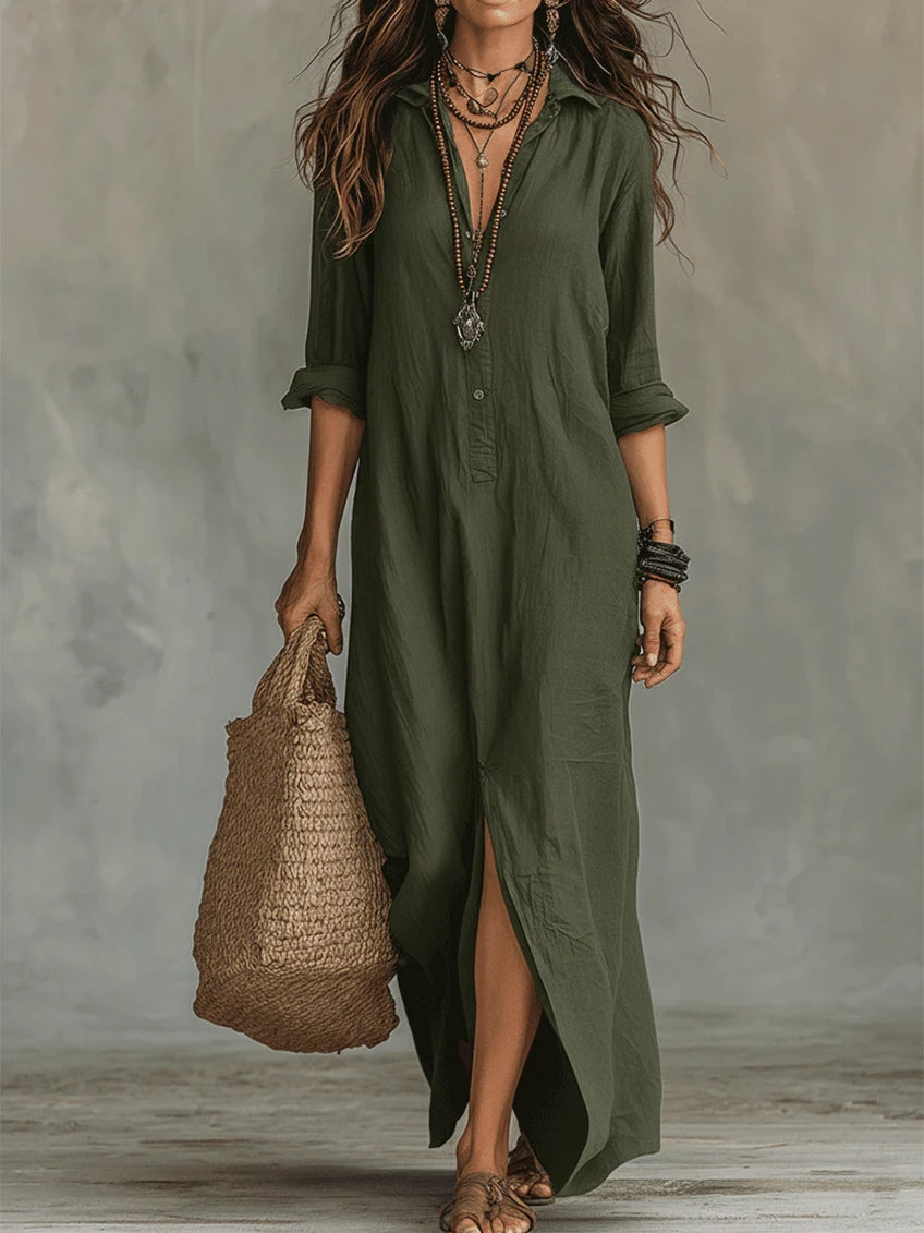 Soline - Élégante Robe Maxi Fluide