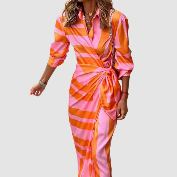 Cécilia – Robe rayée élégante