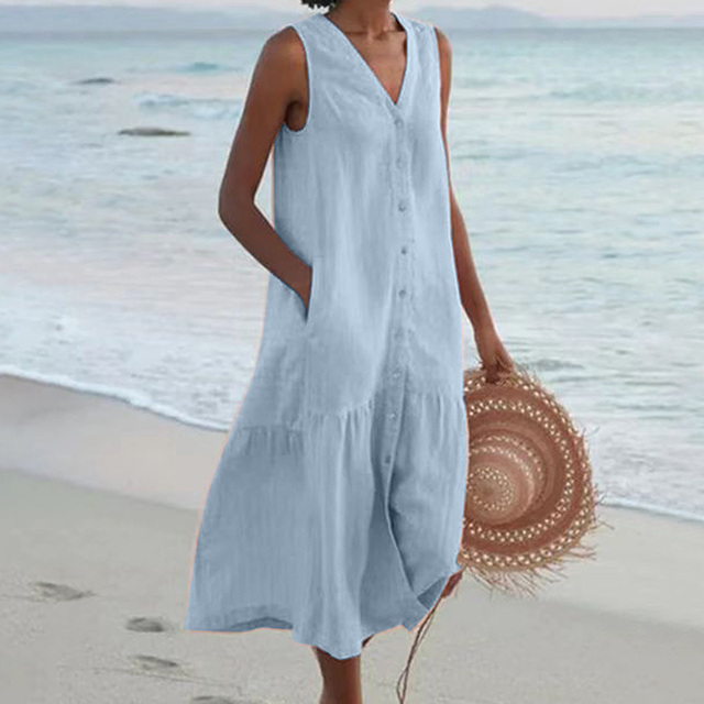 LYRA – ROBE D'ÉTÉ À COL EN V