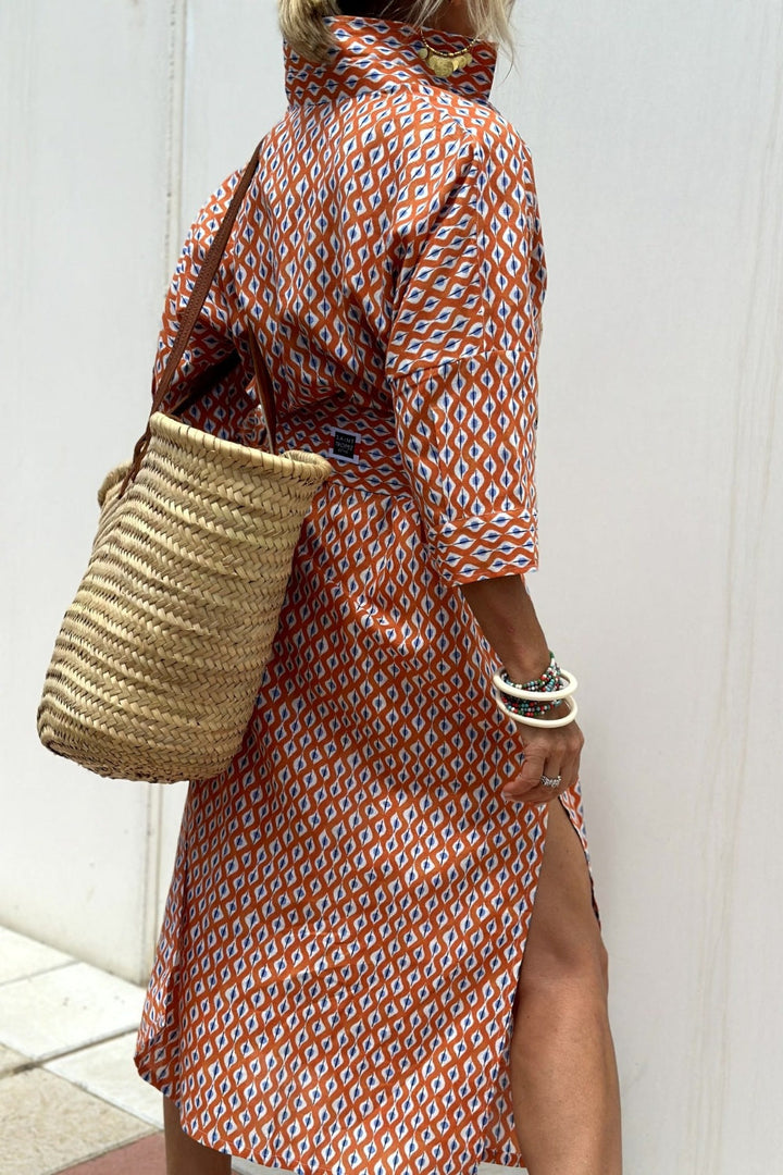 Anne - Élégante robe chemise à carreaux